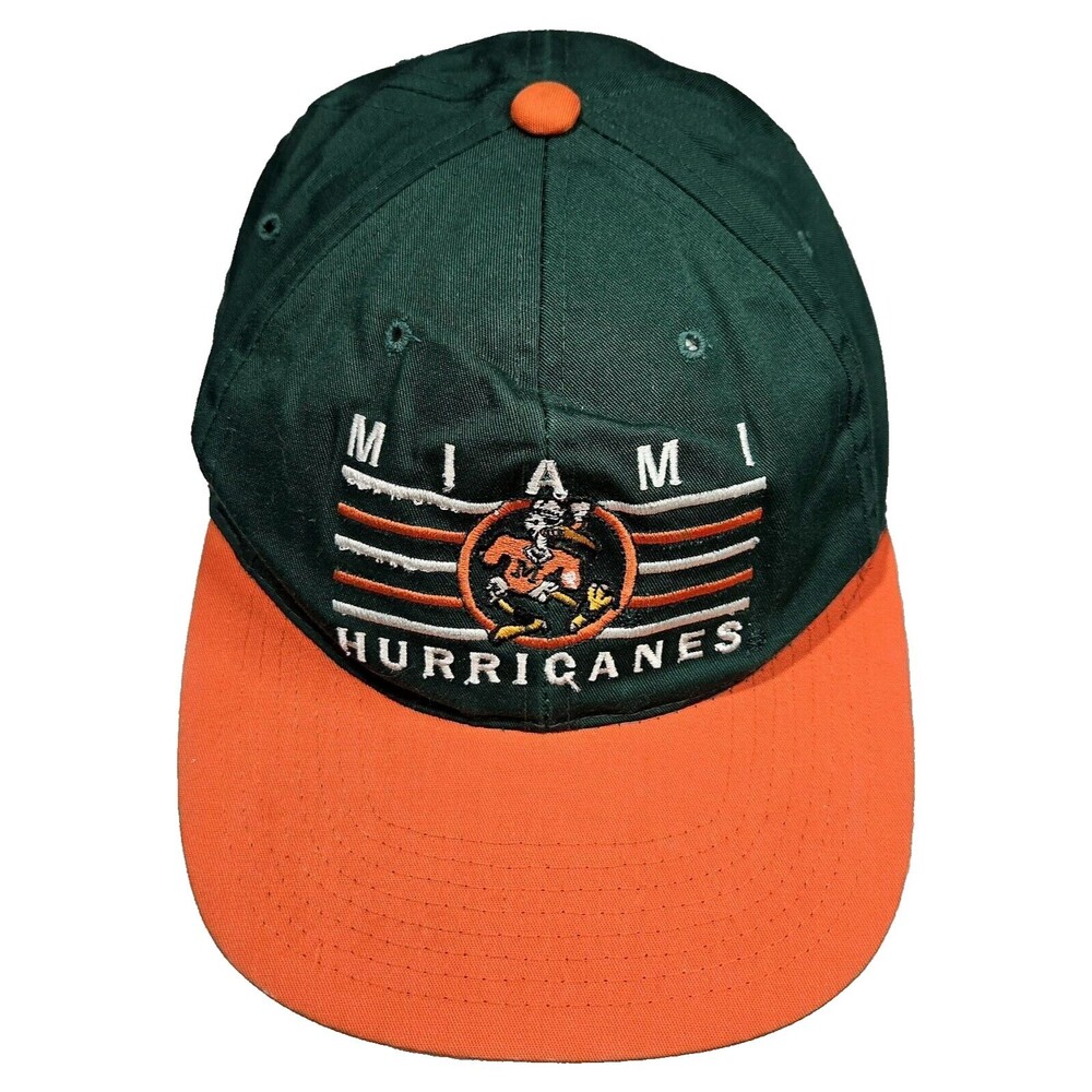 VTG ANNCO Snapback Miami Hurricanes Hat Embroidered Sebastian Ibis Pro Model 90s